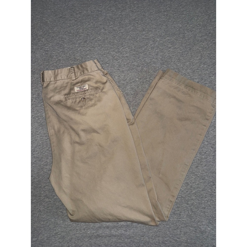 Polo Ralph Lauren Classic Chino Mens Khaki Pants Size 36x32 Preppy Old Money Ivy